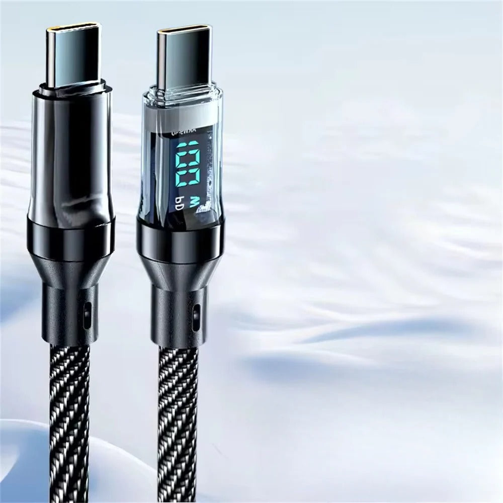 USB Type-C Charging Cable with Real-Time Power Display and 120W Output All Vera Mart