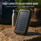 Solar Power Bank with 10000mAh Capacity and Dual USB Ports, Splash Resistant All Vera Mart