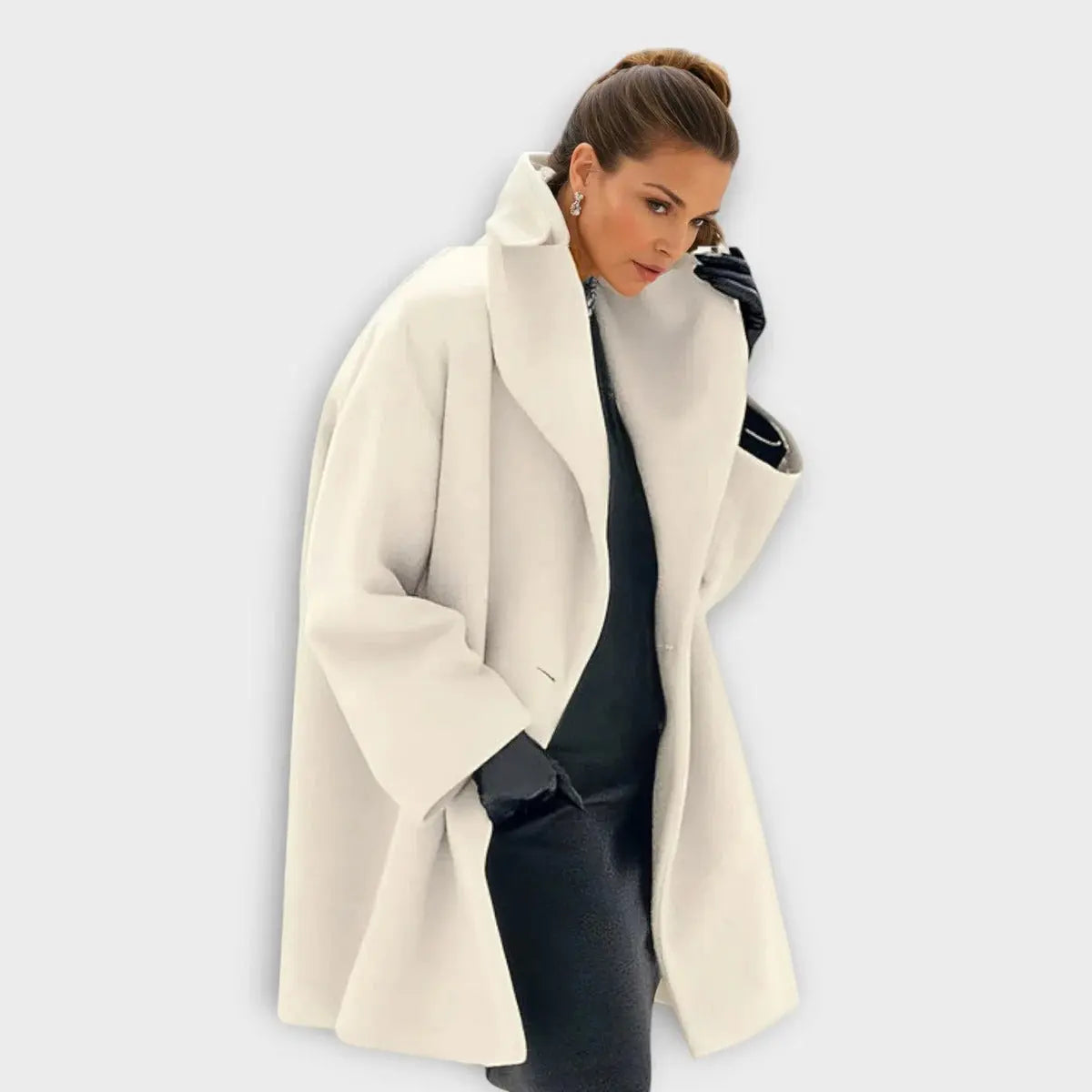 Women's Wool Coat with Wind-Resistant Shell and Insulated Lining, Tailored Fit All Vera Mart