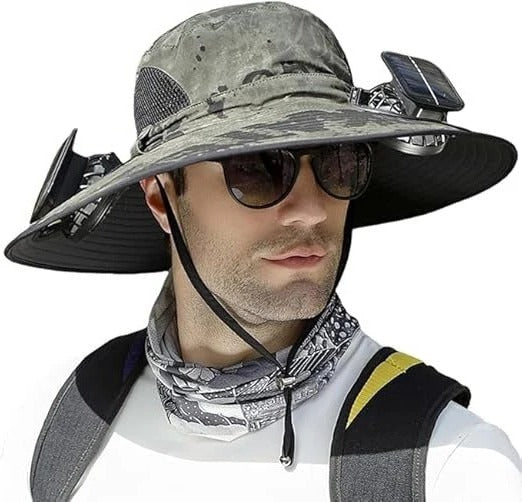 Cooling Sun Hat with Dual Fans and Solar Battery, Adjustable Fit All Vera Mart