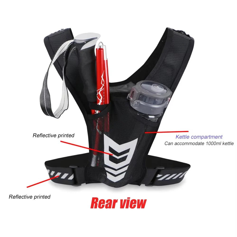 Running Phone Holder Vest with Reflective Print and Multi-Pocket Design All Vera Mart
