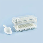 Push Release Ice Tray with Dual Trays and Storage Container, Serving Scoop Included All Vera Mart
