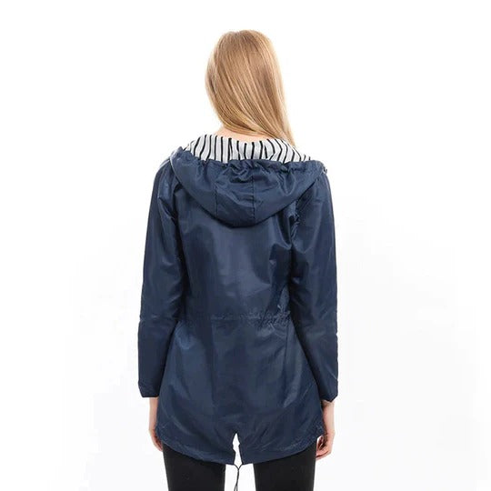 Women's Full Length Raincoat with Adjustable Hood and Breathable Lining All Vera Mart