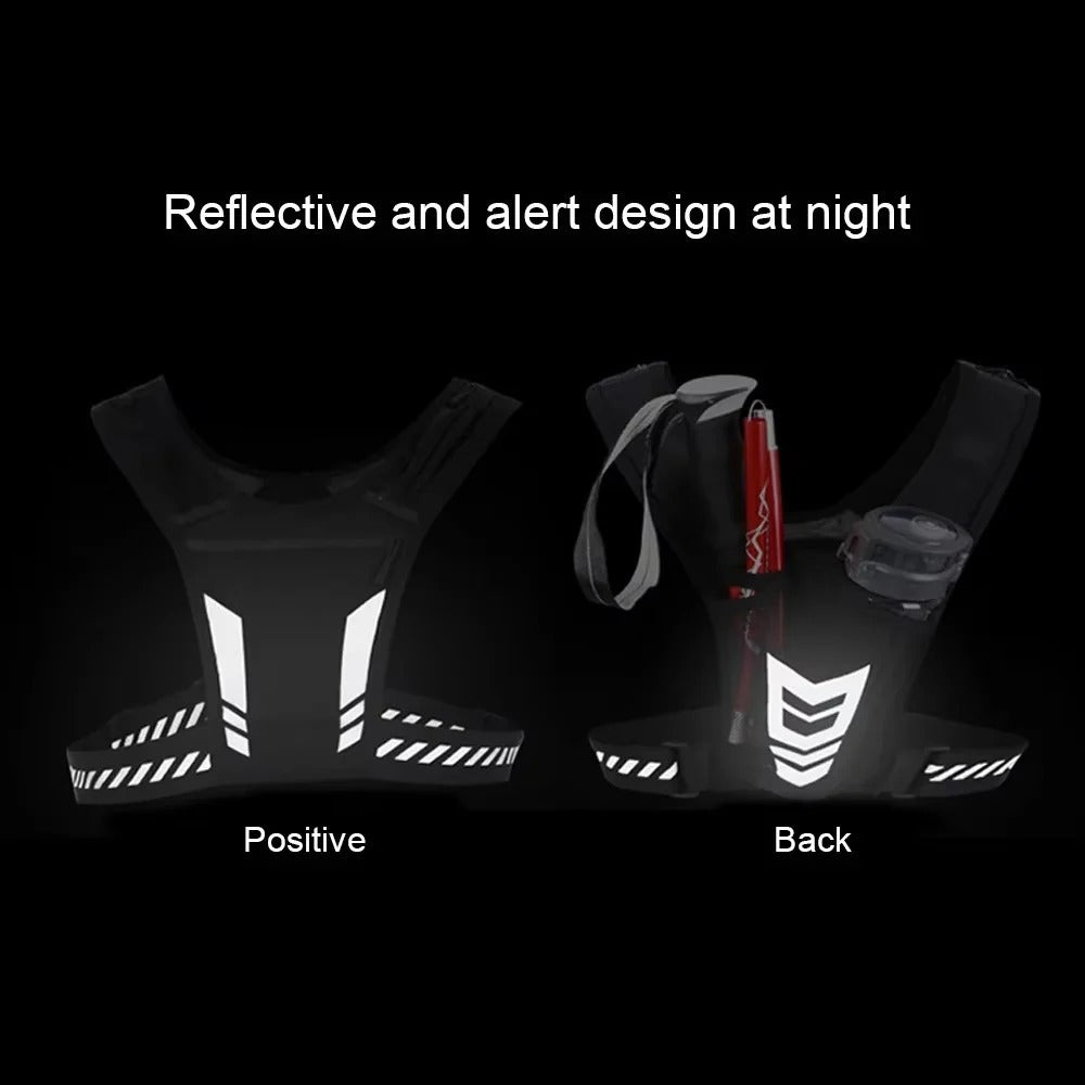 Running Phone Holder Vest with Reflective Print and Multi-Pocket Design All Vera Mart