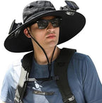Cooling Sun Hat with Dual Fans and Solar Battery, Adjustable Fit All Vera Mart