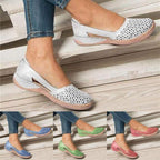 Women's Wide Toe Box Flats with Cushioned Insole and Flexible Synthetic Leather, Slip Resistant Sole All Vera Mart