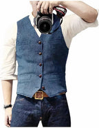 Men's Sleeveless Gilet with Open Front and Regular Fit All Vera Mart