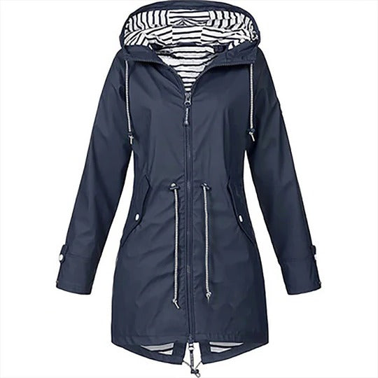 Women's Full Length Raincoat with Adjustable Hood and Breathable Lining All Vera Mart