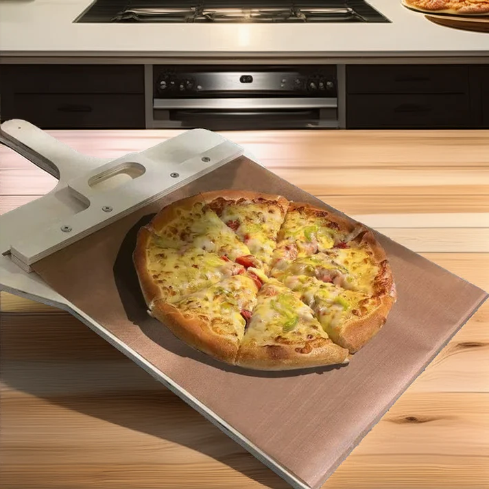 Wooden Pizza Peel with Beveled Edge and 10-Inch Handle, 14x16in Surface All Vera Mart