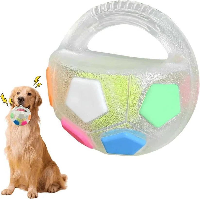 Handled Fetch Ball with Rubber Grip and Internal Squeaker for Dogs All Vera Mart
