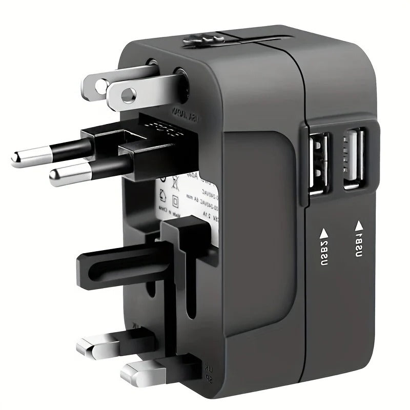Universal Travel Adapter with Dual USB Ports and Dual Voltage Support All Vera Mart
