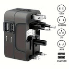 Universal Travel Adapter with Dual USB Ports and Dual Voltage Support All Vera Mart