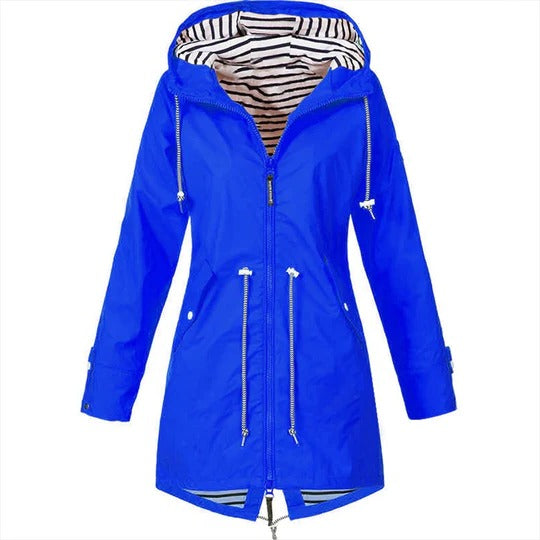 Women's Full Length Raincoat with Adjustable Hood and Breathable Lining All Vera Mart