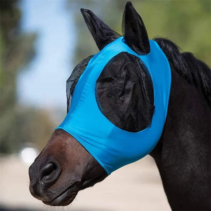 Elastic Mesh Fly Mask for Horses with Full Face Coverage and UV Protection All Vera Mart