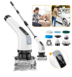 Cordless Electric Scrubber with Seven Brush Heads and Extendable Handle All Vera Mart
