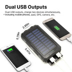 Solar Power Bank with 10000mAh Capacity and Dual USB Ports, Splash Resistant All Vera Mart