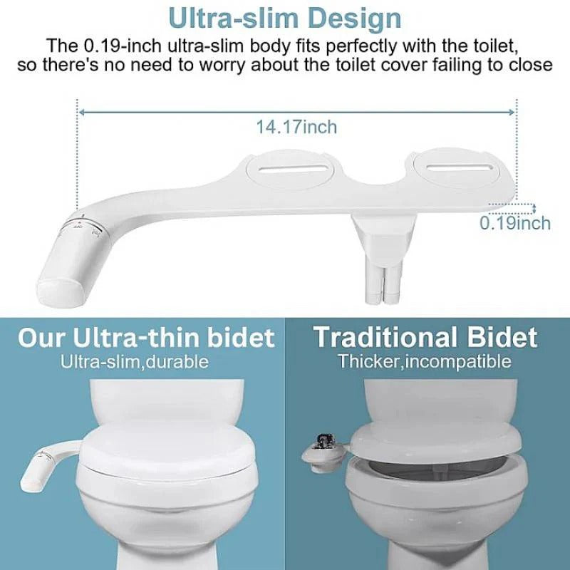 Toilet Bidet Attachment with Dual Nozzle System and Adjustable Pressure All Vera Mart