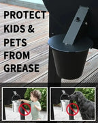Grill Grease Collector with Fitted Lid and Reusable Liner for 1.6 Inch Square Spouts All Vera Mart