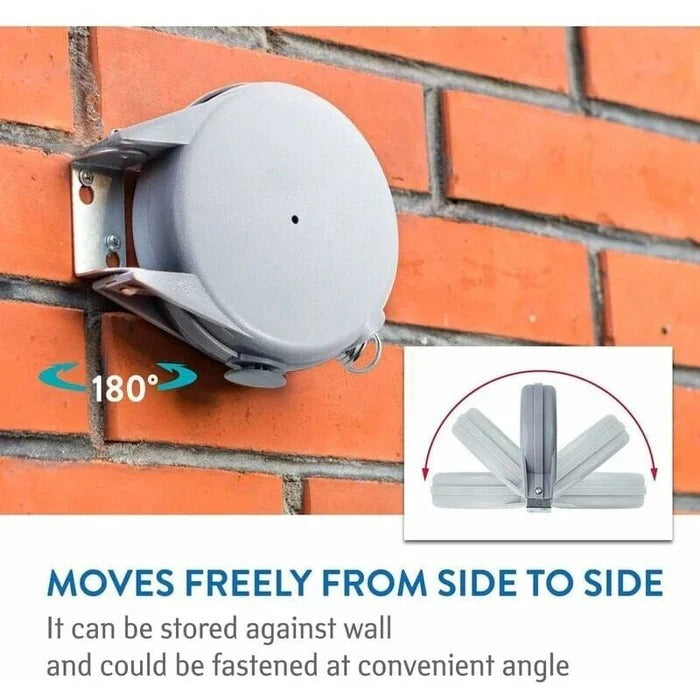 Retractable Clothesline with Swivel Base and Locking Mechanism, 472 Inches All Vera Mart