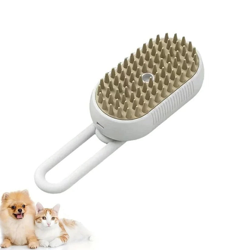 Steam Dog Grooming Brush with Silicone Teeth and Fur Collection Chamber All Vera Mart