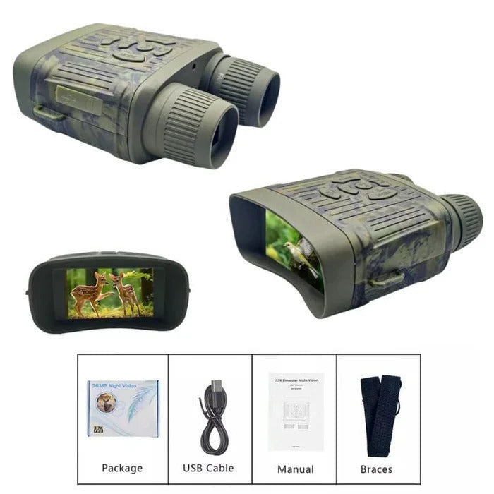 Infrared Binoculars with HD Recording and Dual Zoom, 1000ft Range All Vera Mart