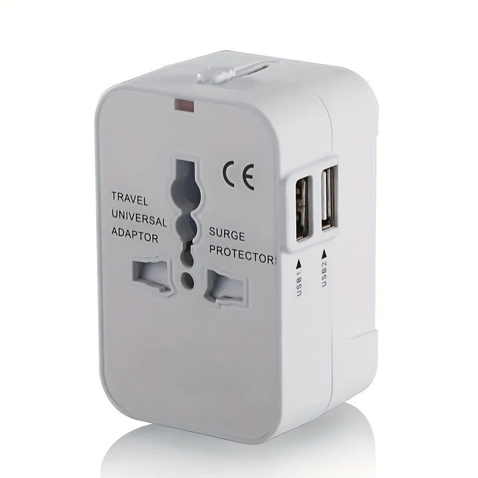 Universal Travel Adapter with Dual USB Ports and Dual Voltage Support All Vera Mart