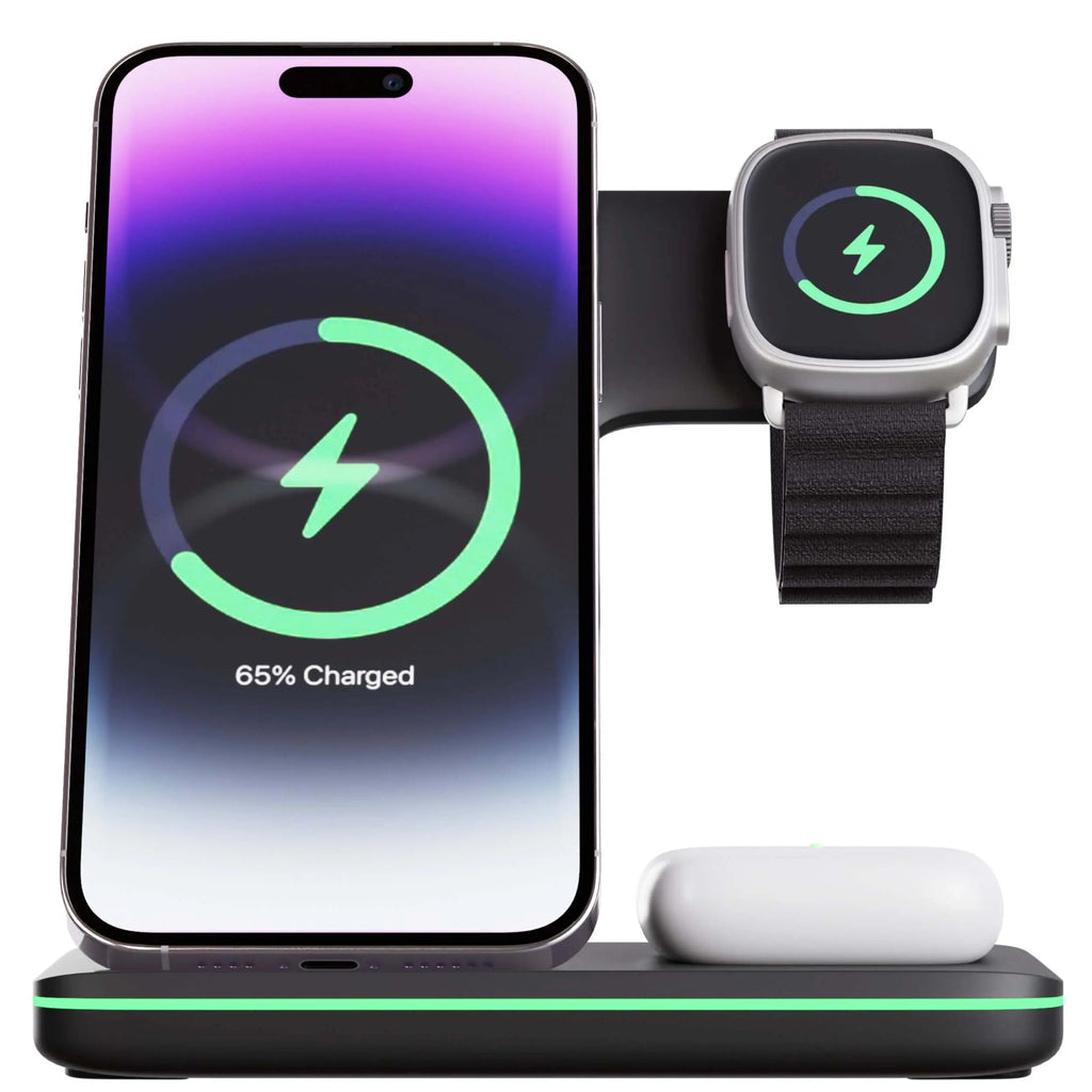 Wireless Charging Dock for Phone, Earbuds and Smartwatch with Fast Charge All Vera Mart