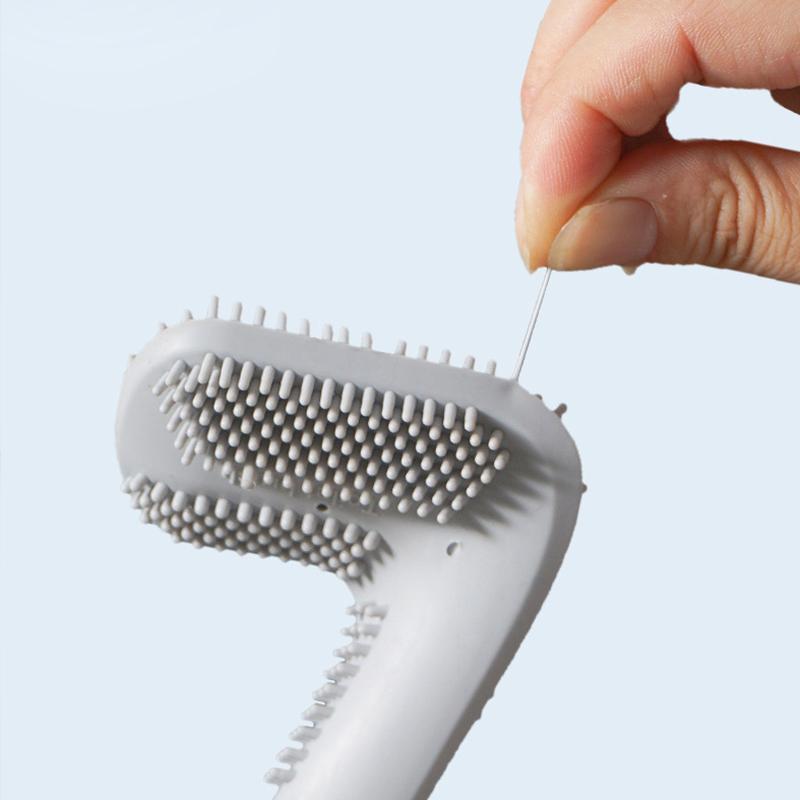 Wall Mount Toilet Brush with Deep Cleaning Bristles and Adhesive Holder All Vera Mart