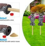 Wind-Activated Owl Decoy Set with Rotating Head and Fillable Base, 2-Pack All Vera Mart