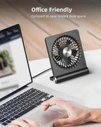 Compact Desk Fan with Three Speed Settings and 220 Degree Tilt All Vera Mart