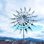 Dual Rotation Metal Garden Windmill with Opposite Spinning Blades and Stake All Vera Mart
