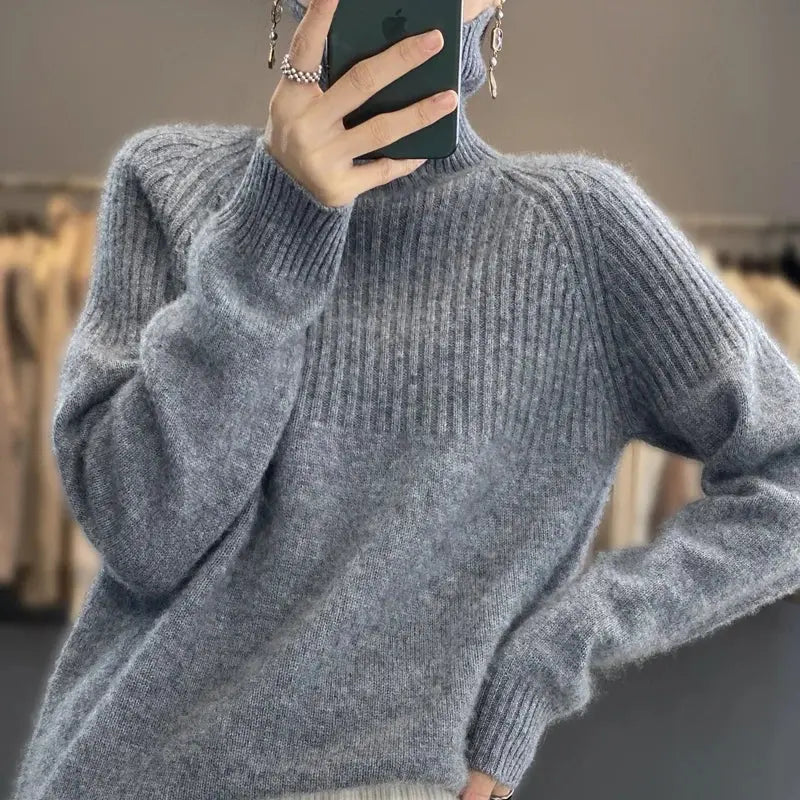 Cashmere Turtleneck Sweater with Fine Gauge Knit and Tailored Fit, Lightweight Insulation All Vera Mart
