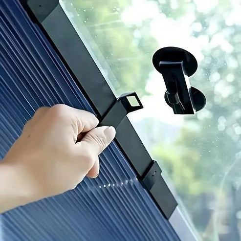 Retractable Car Sunshade with Aluminum Membrane and Dual Panel Coverage, 59-79in All Vera Mart