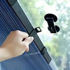 Retractable Car Sunshade with Aluminum Membrane and Dual Panel Coverage, 59-79in All Vera Mart