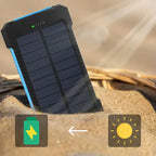 Solar Power Bank with 10000mAh Capacity and Dual USB Ports, Splash Resistant All Vera Mart