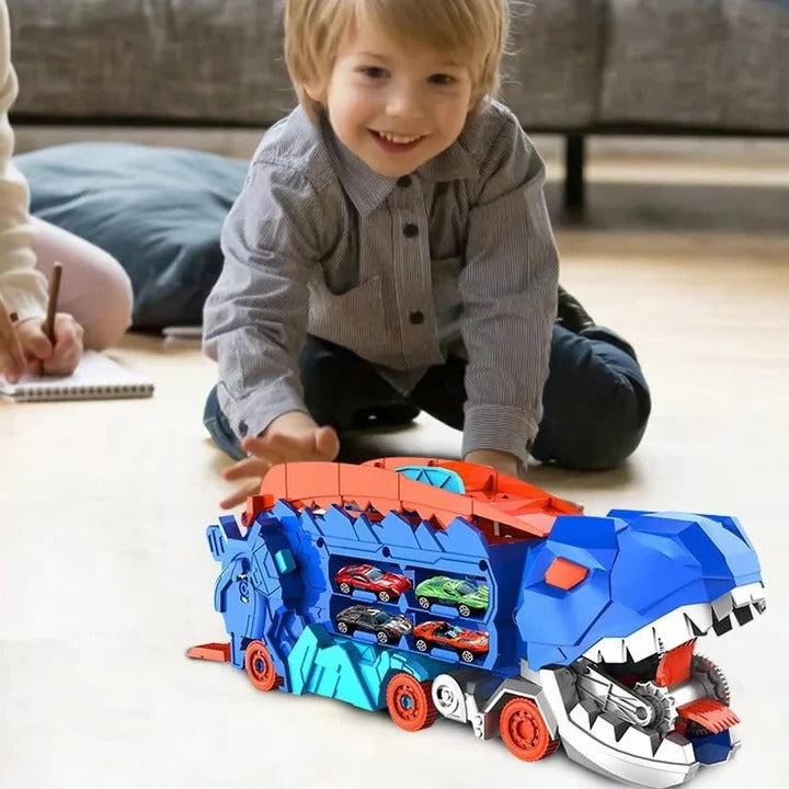 Toy Truck with Lifting Tailgate and Rotating Wheels, Mini Dinosaur Figures All Vera Mart