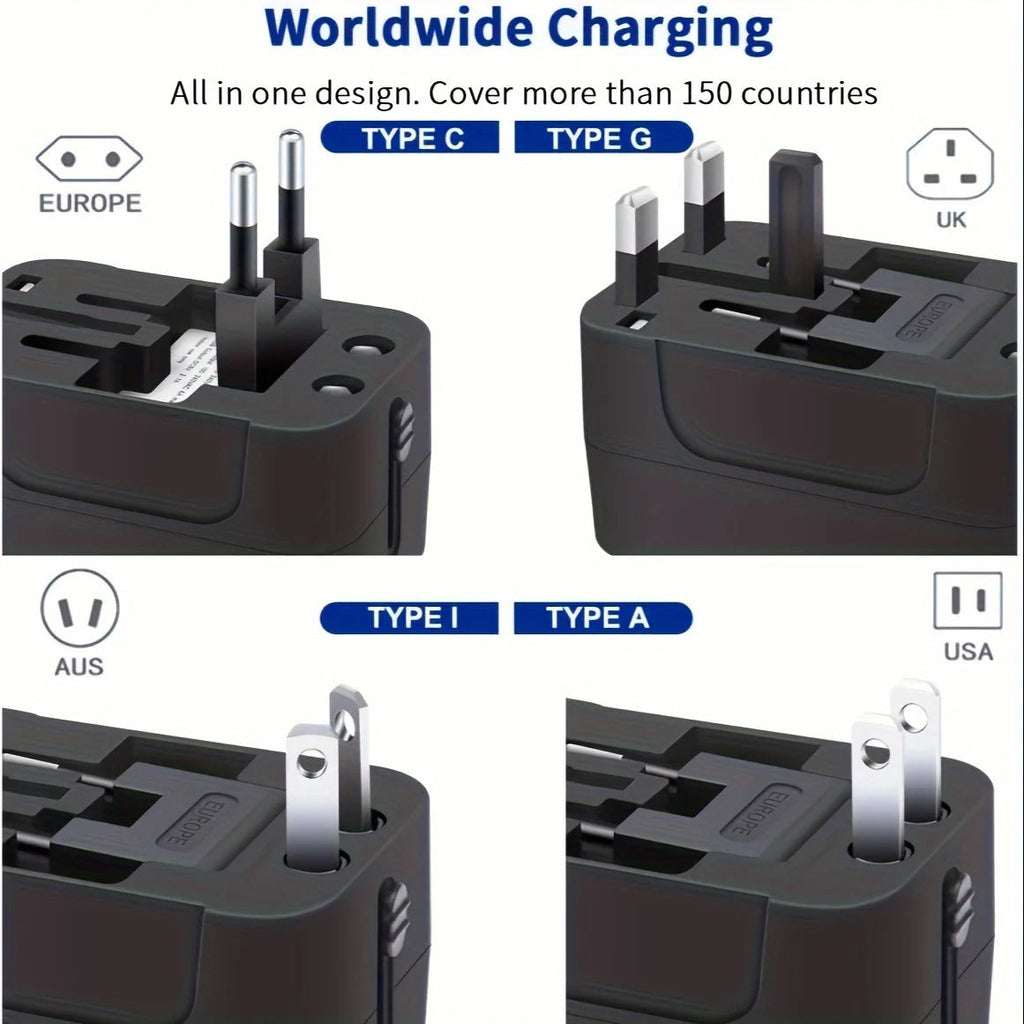 Universal Travel Adapter with Dual USB Ports and Dual Voltage Support All Vera Mart