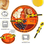 Toddler Sectioned Plate with Soft Grip Utensils and Construction Design All Vera Mart
