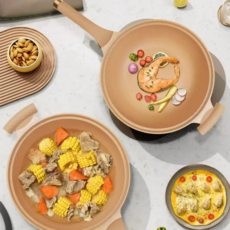 Multipurpose Wok with Micropressure Sealing and Steamer Basket for Gas and Induction Cooktops All Vera Mart