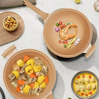 Multipurpose Wok with Micropressure Sealing and Steamer Basket for Gas and Induction Cooktops All Vera Mart