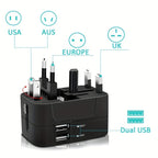 Universal Travel Adapter with Dual USB Ports and Dual Voltage Support All Vera Mart