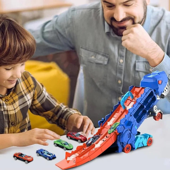 Toy Truck with Lifting Tailgate and Rotating Wheels, Mini Dinosaur Figures All Vera Mart