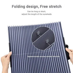 Retractable Car Sunshade with Aluminum Membrane and Dual Panel Coverage, 59-79in All Vera Mart
