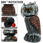 Wind-Activated Owl Decoy Set with Rotating Head and Fillable Base, 2-Pack All Vera Mart