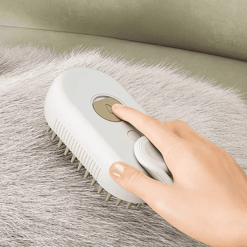 Steam Dog Grooming Brush with Silicone Teeth and Fur Collection Chamber All Vera Mart