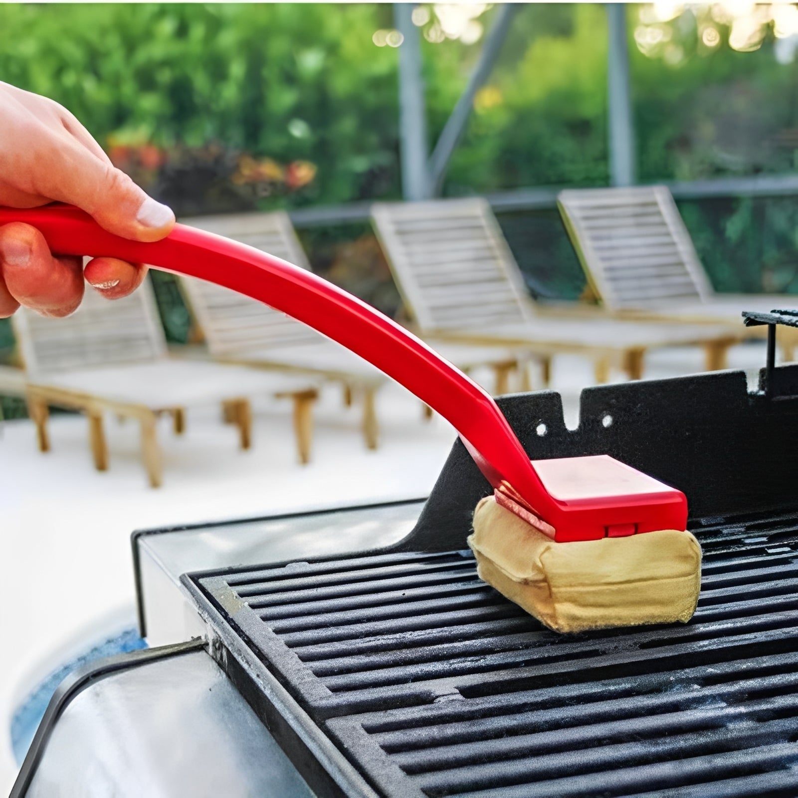 Steam Grill Cleaning Brush with Water Activated Pad and Replaceable Head All Vera Mart