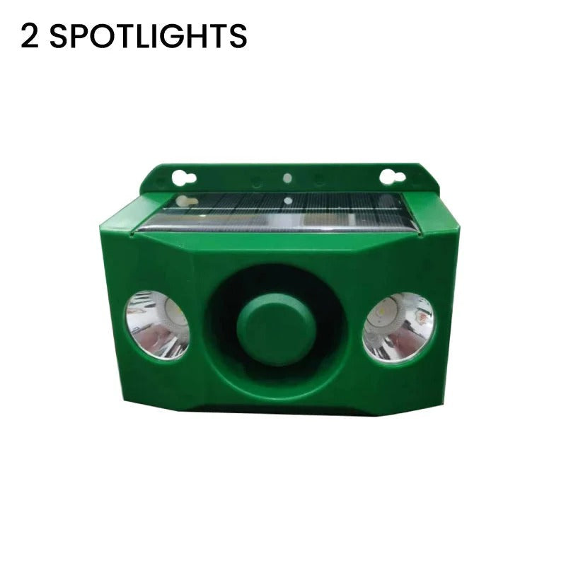 Solar Animal Deterrent Light with Dual Spotlight and Alarm Sound All Vera Mart