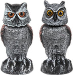 Wind-Activated Owl Decoy Set with Rotating Head and Fillable Base, 2-Pack All Vera Mart