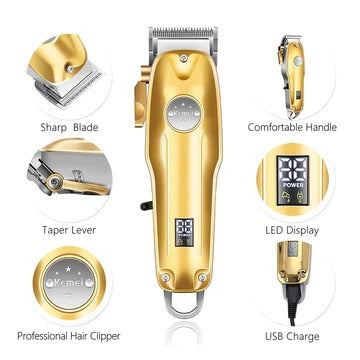 Hair Clipper Set with Outliner Trimmer and Foil Shaver, Cordless Rechargeable All Vera Mart