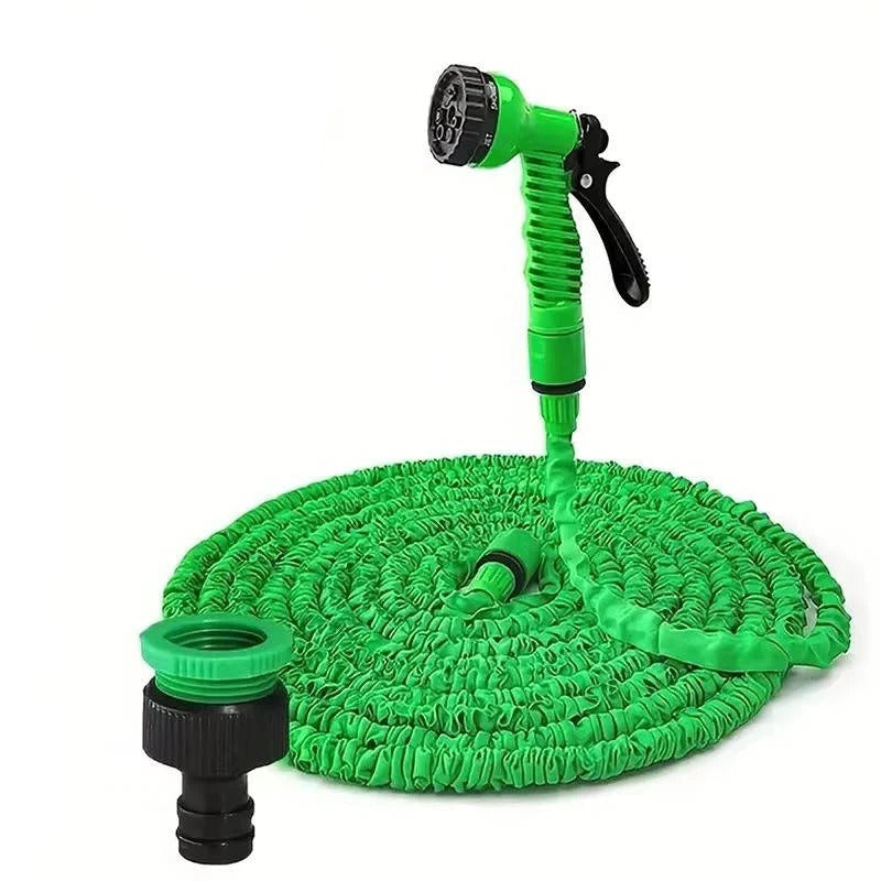 Expandable Garden Hose with 7-Spray Nozzle and Fabric Reinforced Core All Vera Mart